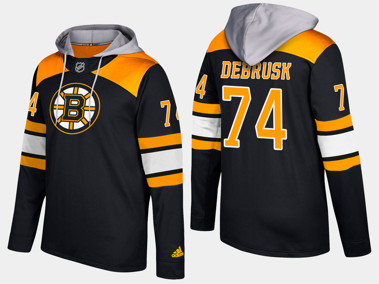 Men NHL Boston bruins 74 jake debrusk black hoodie